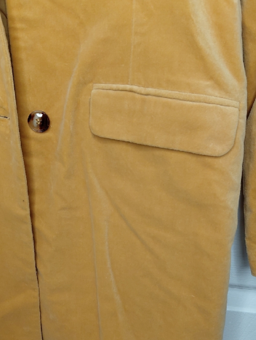 House of Harlow 1960 Mustard Velvet Long Trench Coat - Picture 3 of 9